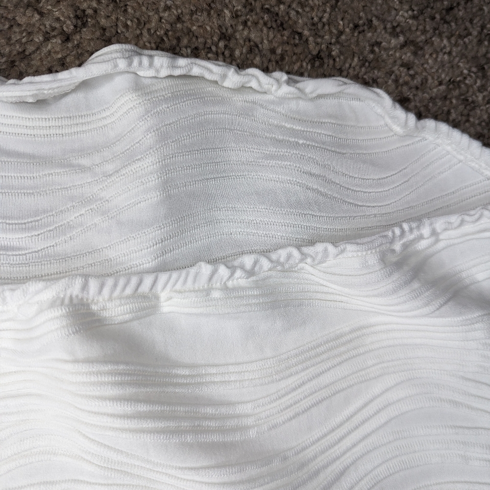 Boture White Line Texture Strapless Sleeveless Romper Size Medium - Picture 4 of 10